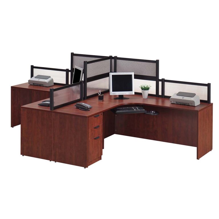 Borders Dual Stn w 24 POSTS Cherry NEWPULL1 BNN Office Furniture