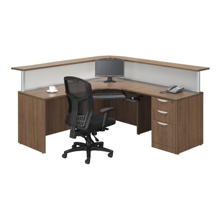 Borders Reception Mod Walnut BNN Office Furniture